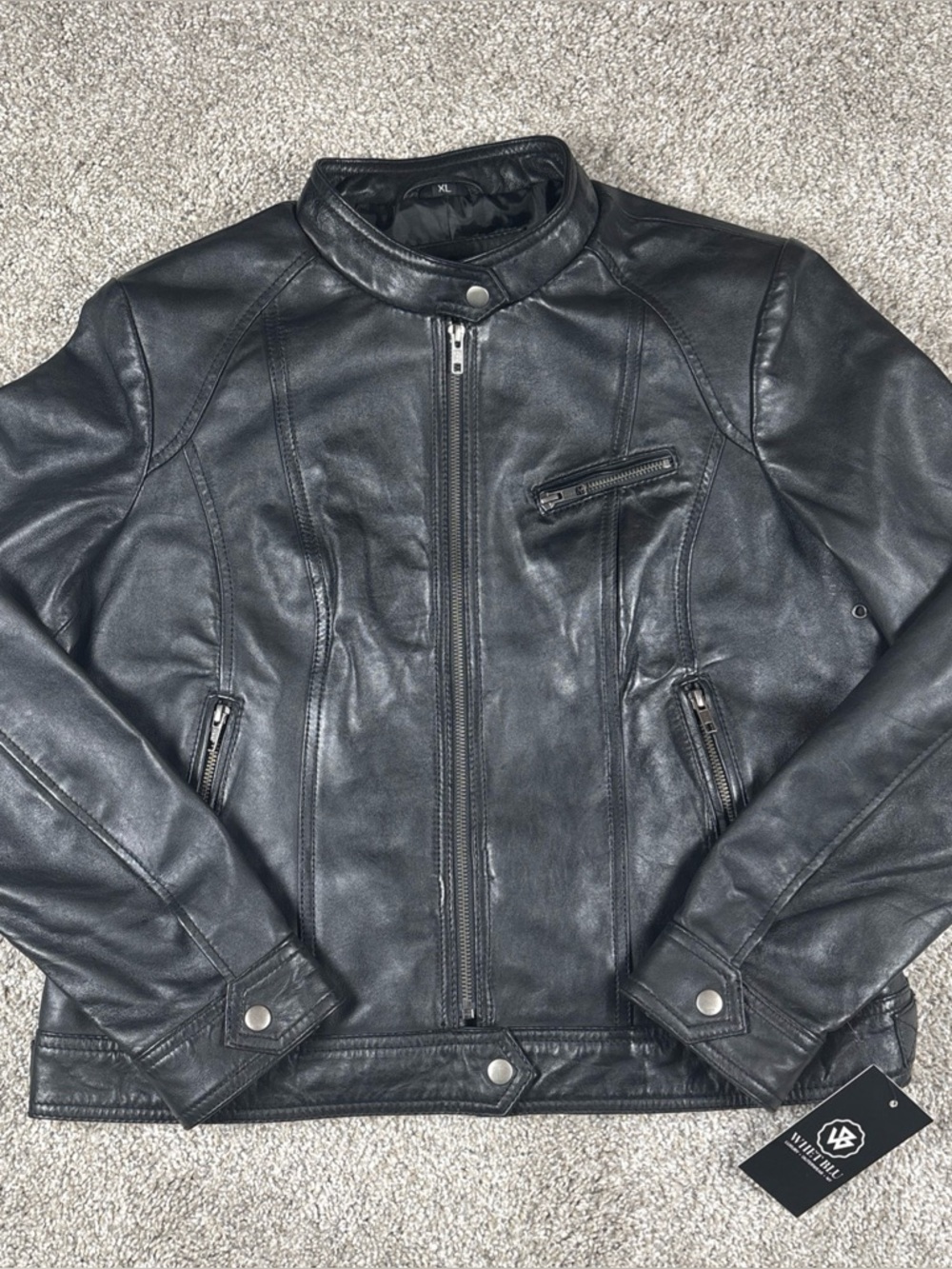 New Whet Blu Women’s Lambskin Leather Jacket Extra Large Racer Jacket